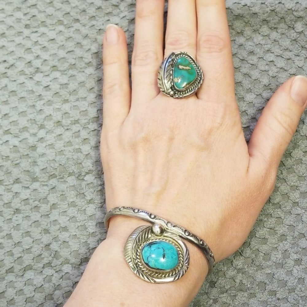 Vintage Ed Shirley Silver and Turquoise Set